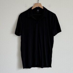 Paige Black Short Sleeve Polo Shirt Men's Size S Cotton Blend Basic Staple Soft